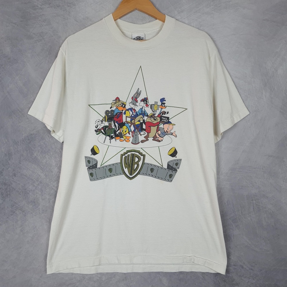 Vintage Acme Clothing Looney Tunes Shirt Mens Large White WB Graphic Tee